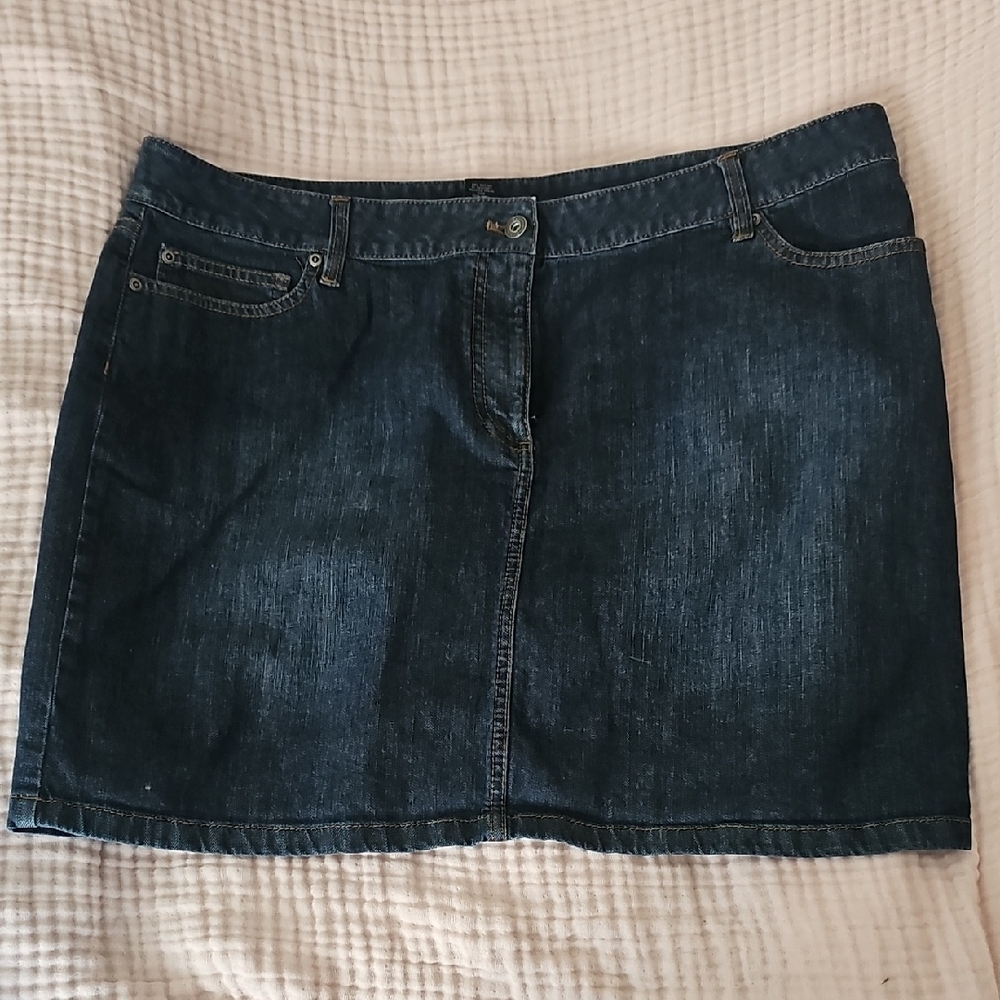 Ann Taylor Dark Blue Denim Mini Skirt